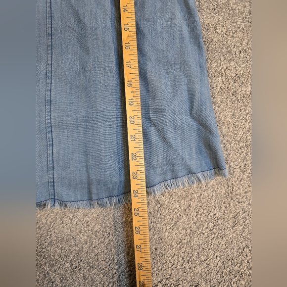 Mudpie Denim Tank Top Raw Hem Tie Back Size Small - Picture 2 of 8